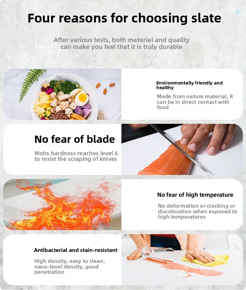 product modern four person dining table chair set wood panel rock slab school canteen restaurant furniture-4