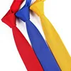 Solid color polyester made hand knitted skinny necktie and men's fashion flat narrow ties for sale