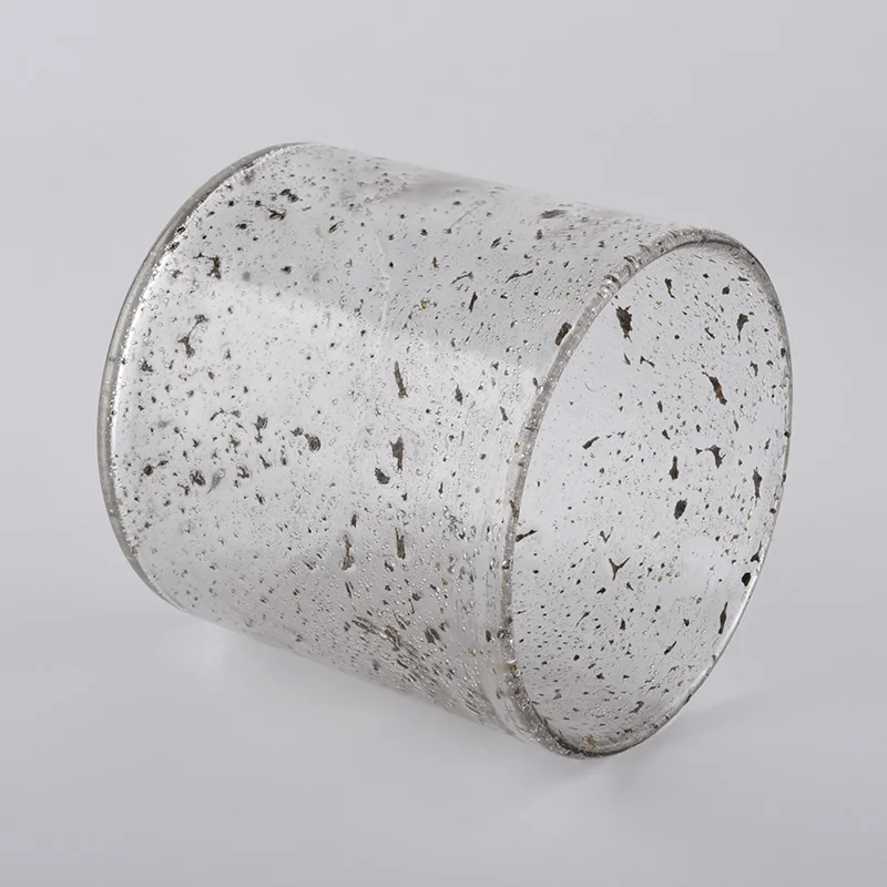 hand made glass candle holders with air bubble finish