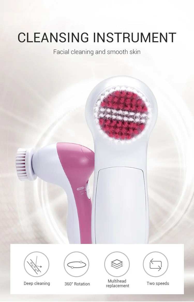 Multifunction Face Beauty Facial Massager 4 In 1 Electric Battery Operated Skin Cleansing Facial