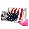Super Soft Plush Lightweight Cozy Warm USA Flag Print Fleece Sherpa Throw Blanket