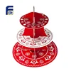 3 Tiered Glossy Printed Cardboard Cupcake Stand For Wedding Cake