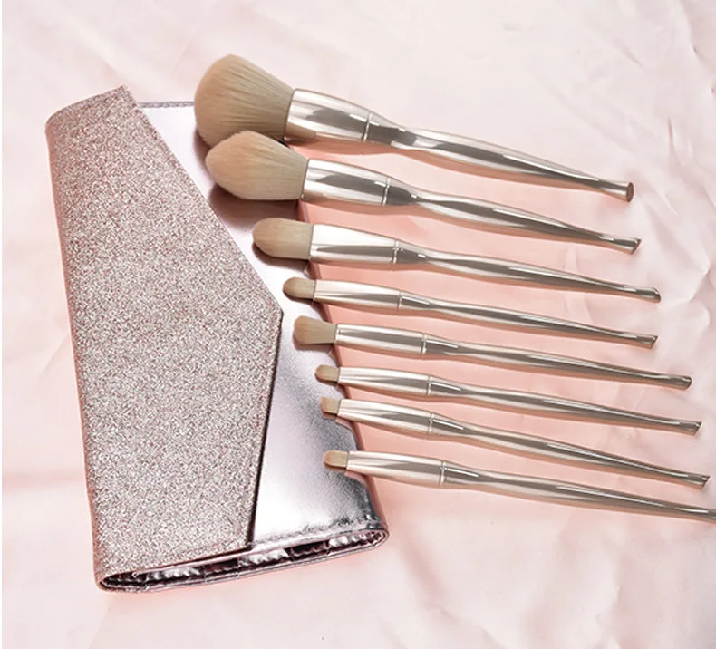 8 Pcs Pink Kaci Jay Makeup Brushes Ballet Design Hot Selling High Quality Synthetic Hair With Bag Custom Label With Bag Box Buy Makeup Brushes Packaging Luxury Makeup Brush Set Na Yi