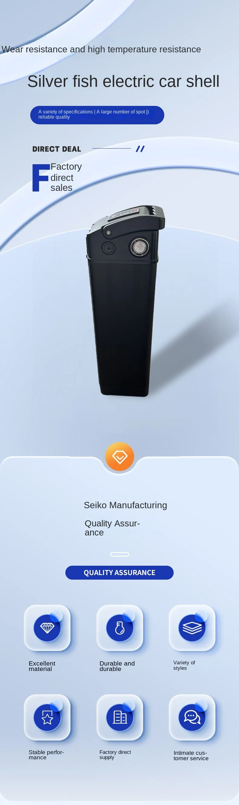 Electric Bicycle Lithium-ion Battery 48V 12Ah Long Battery Life Adapter for Electric Bicycles Scooters & Motorcycles-Yadi Emma