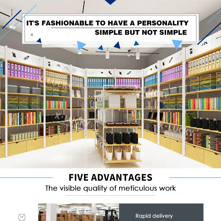 تصميم مخصص الكرتون القرطاسية رف شاشة للقسم ومحل بقالة Buy القرطاسية رفوف متجر أرفف خشب القرطاسية أرفف عرض بوتيك الديكور طويل القامة الزاوية القرطاسية الرفوف القرطاسية الرف القرطاسية حامل الرف