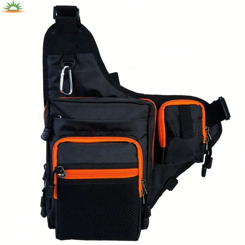 Side Sling Fishing Tackle Bag In Crossbody Thin Messenger Style For ...