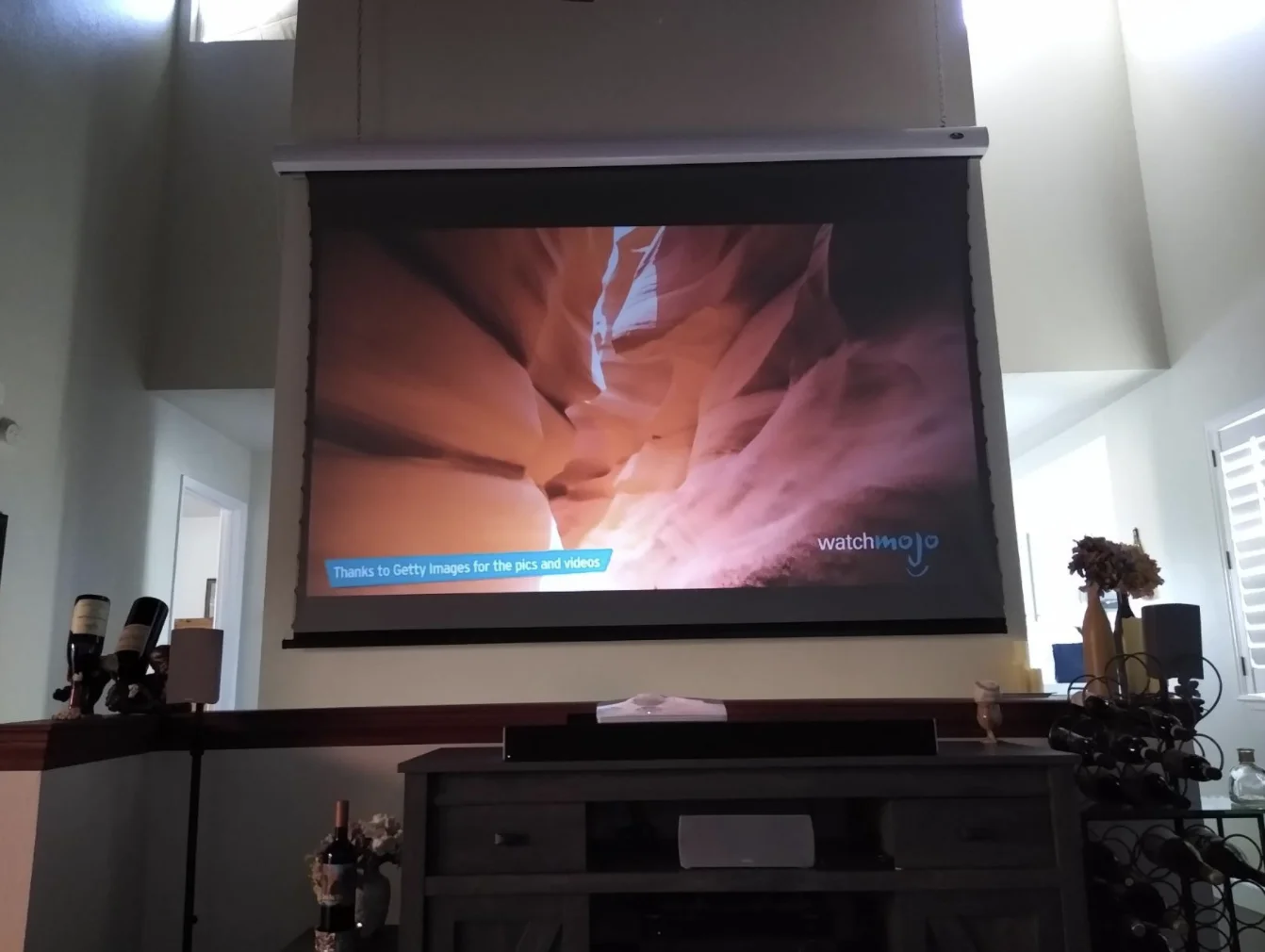VIVIDSTORM 120 Inch Electric Drop Down ALR Long Throw Projector Screen