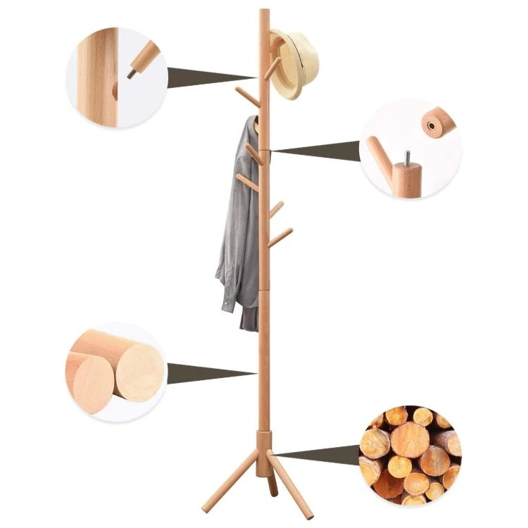 wood coat tree rack