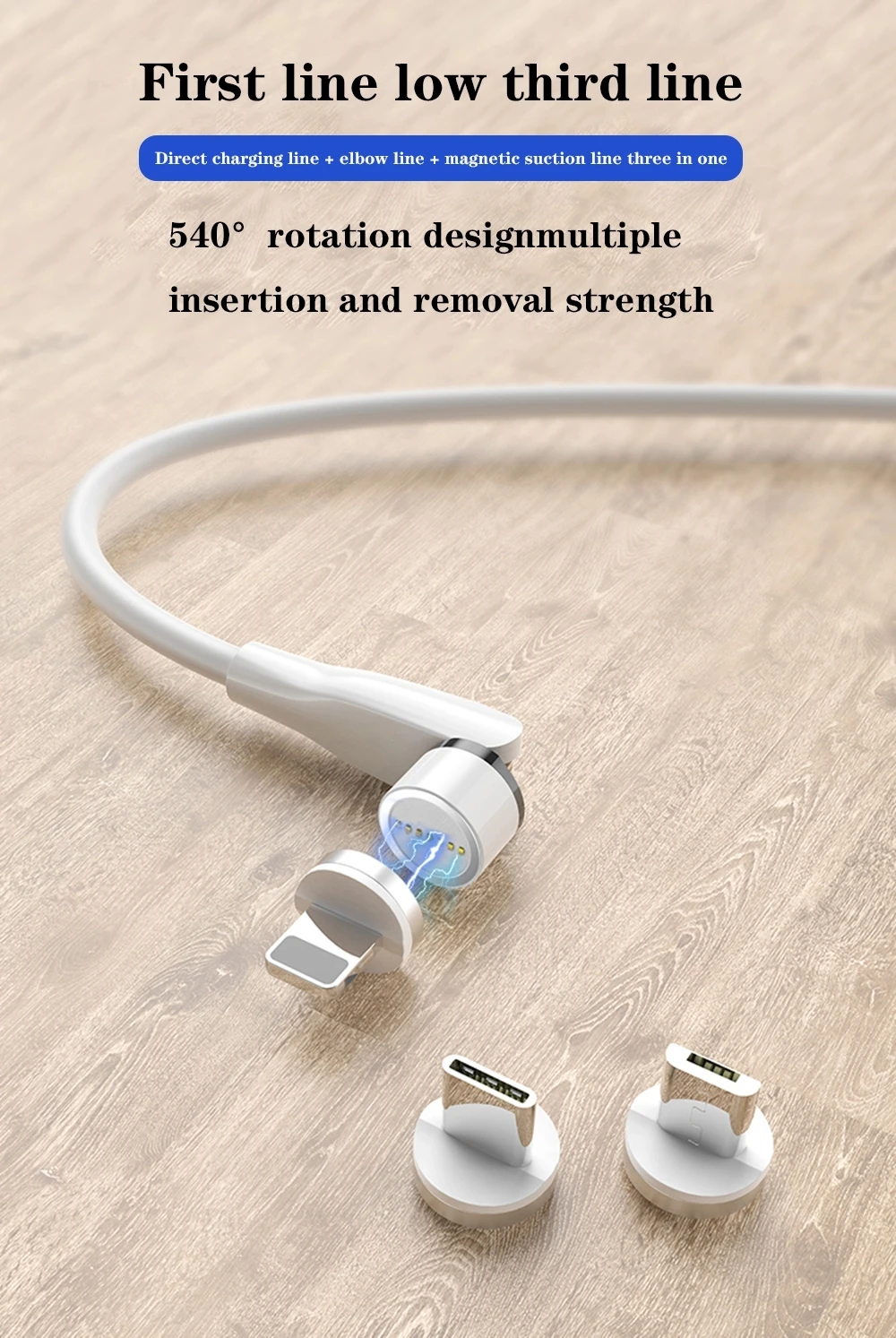 High quality 540 degrees magnetic charger cables Fast charging for phone - ANKUX.COM