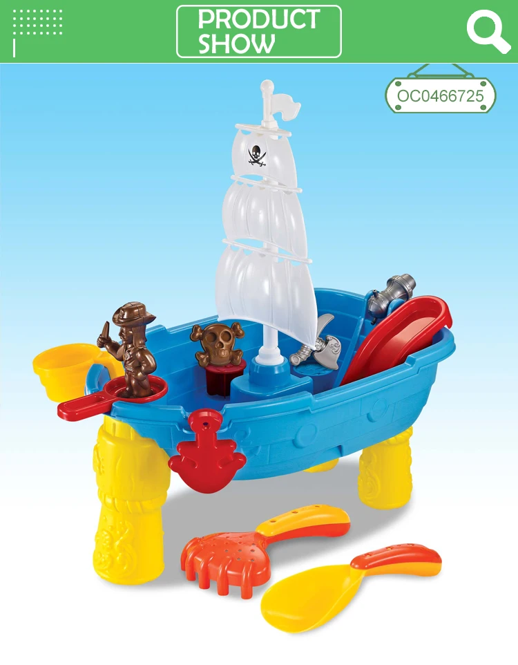 Play Table Water And Sand Pirate Ship Boat Kids Outdoor Beach Toy Sand
