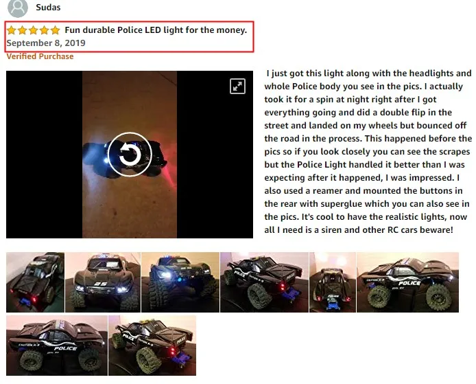 tamiya rc police car light and siren