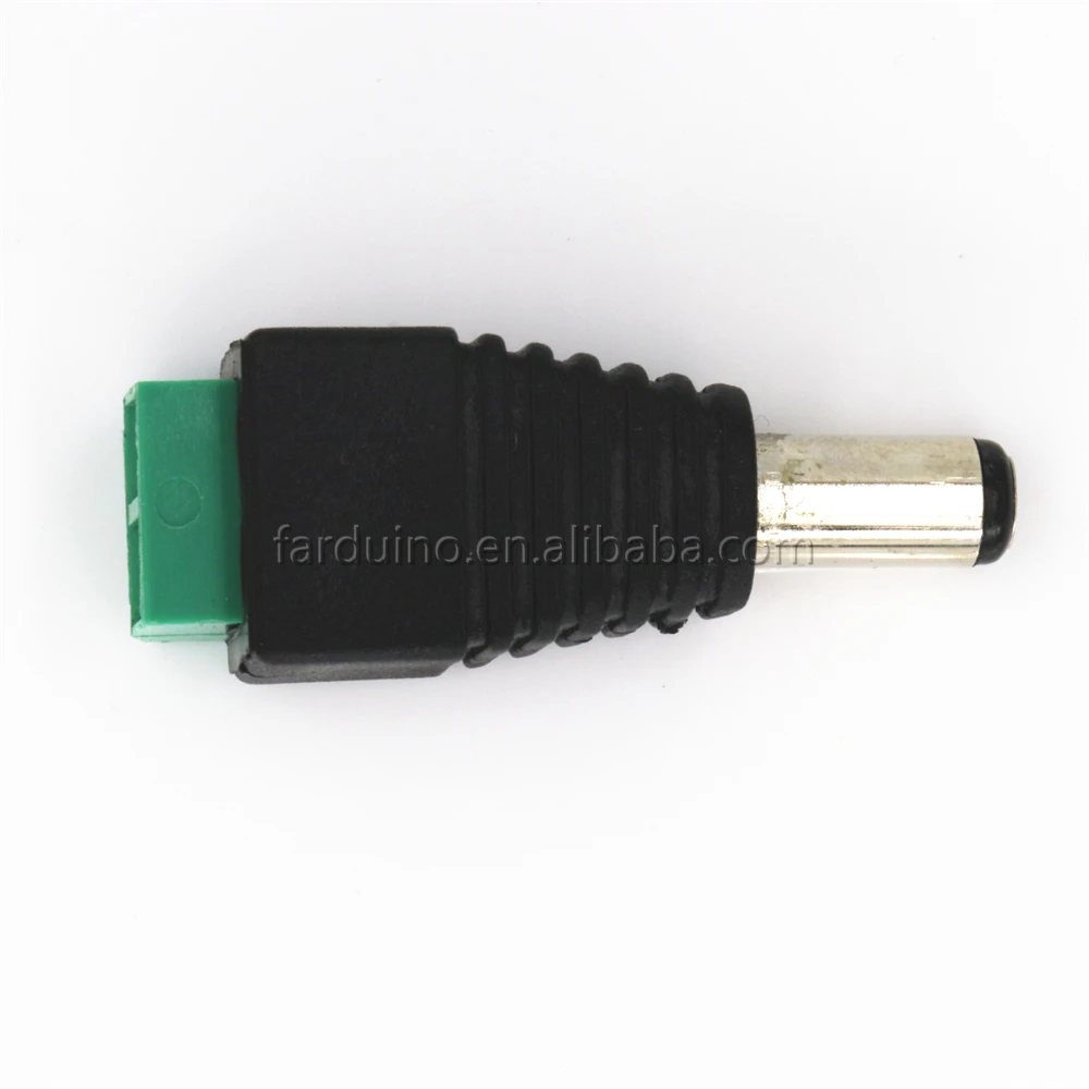 DC Power male Connectors Plug 5.5 x 2.1mm Jack Adapter Connector for Led Strip Light 3528 5050 5630 5730 Black