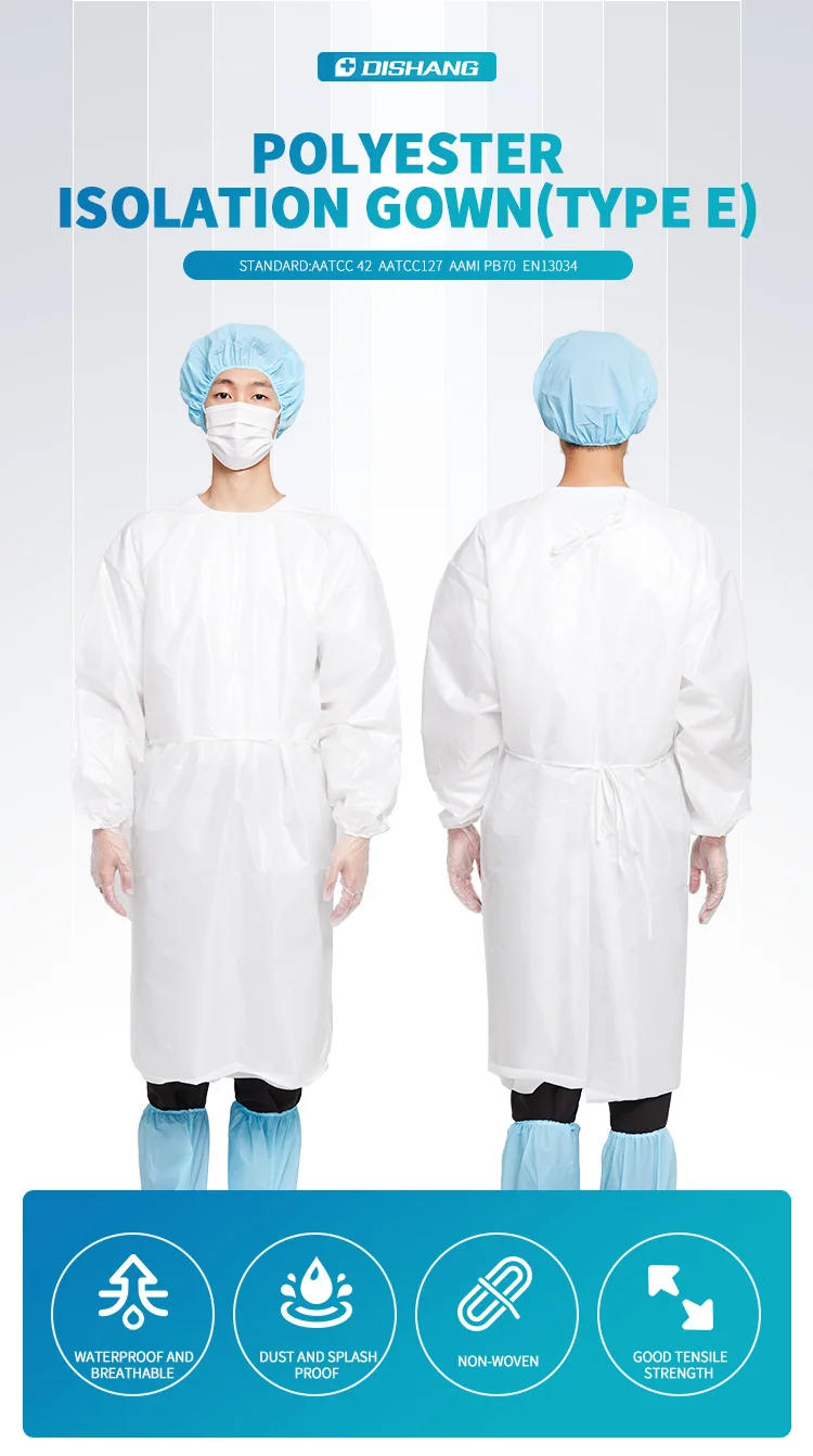 Factory Direct Sales Disposable Body Suits Clothing Isolation Apron Disposable Civil White/Blue Isolation Gowns