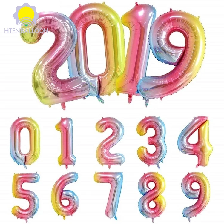 promotional happy birthday balloons gradient color 32 inch