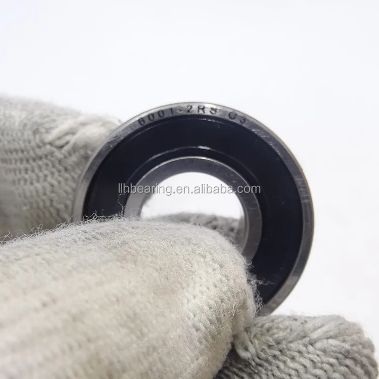 6001-2RS Motorcycle Hybrid Ceramic Bearing 6001-2RS C3 Chrome Steel Rings with Si3N4 Balls Deep Groove Ball Bearing 12x28x8 mm