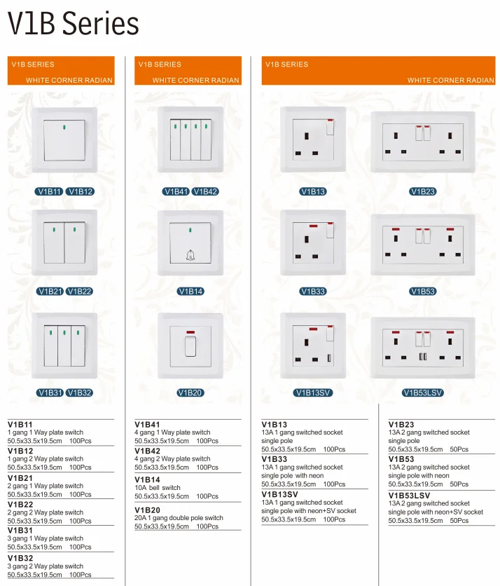 VNX Best Selling 2 Gang Multi Switched Socket Wholesale Home Using Electrical Switch and Socket 250V