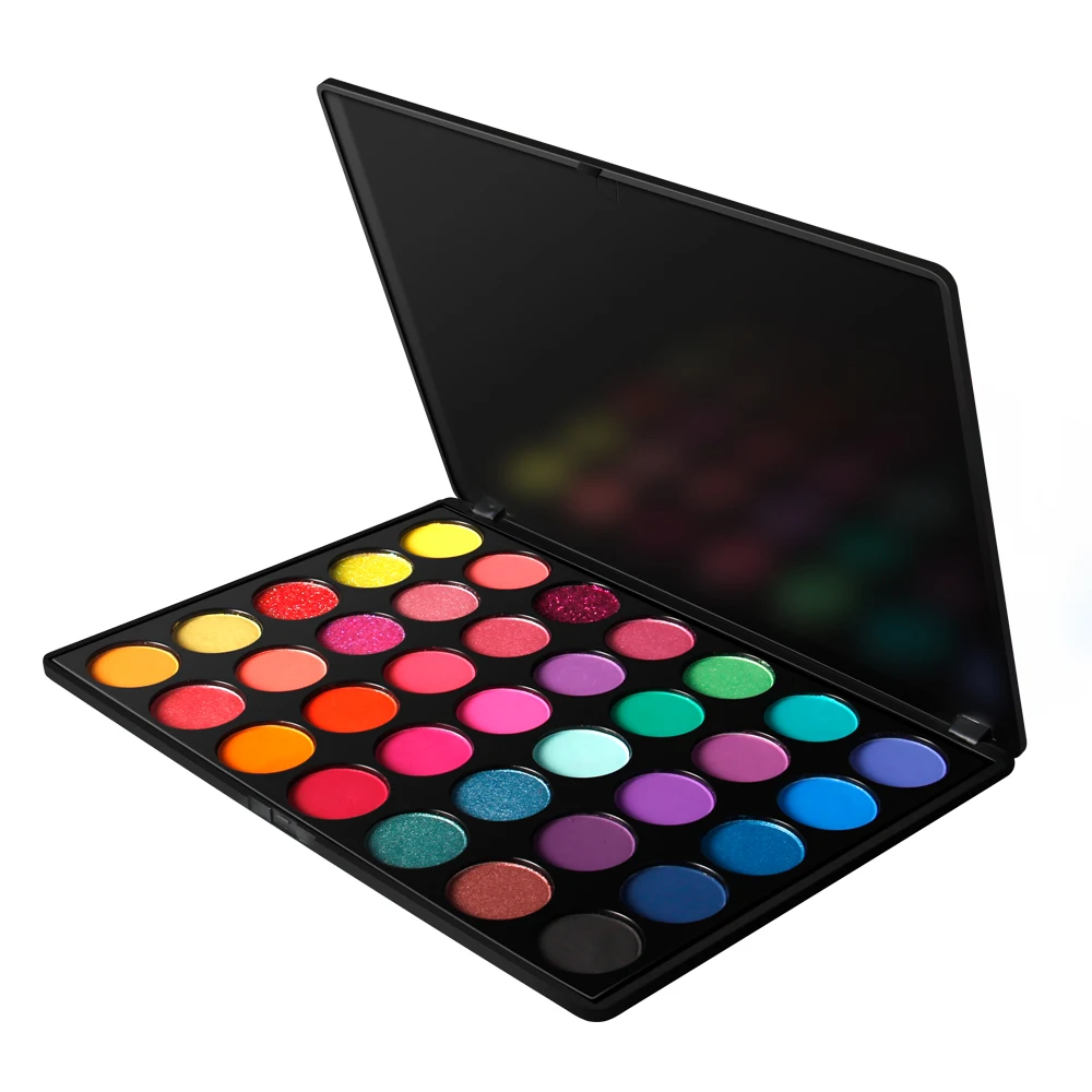 35 Colors Square Bulk Big Black Glitter Eyeshadow Palette High Pigment ...