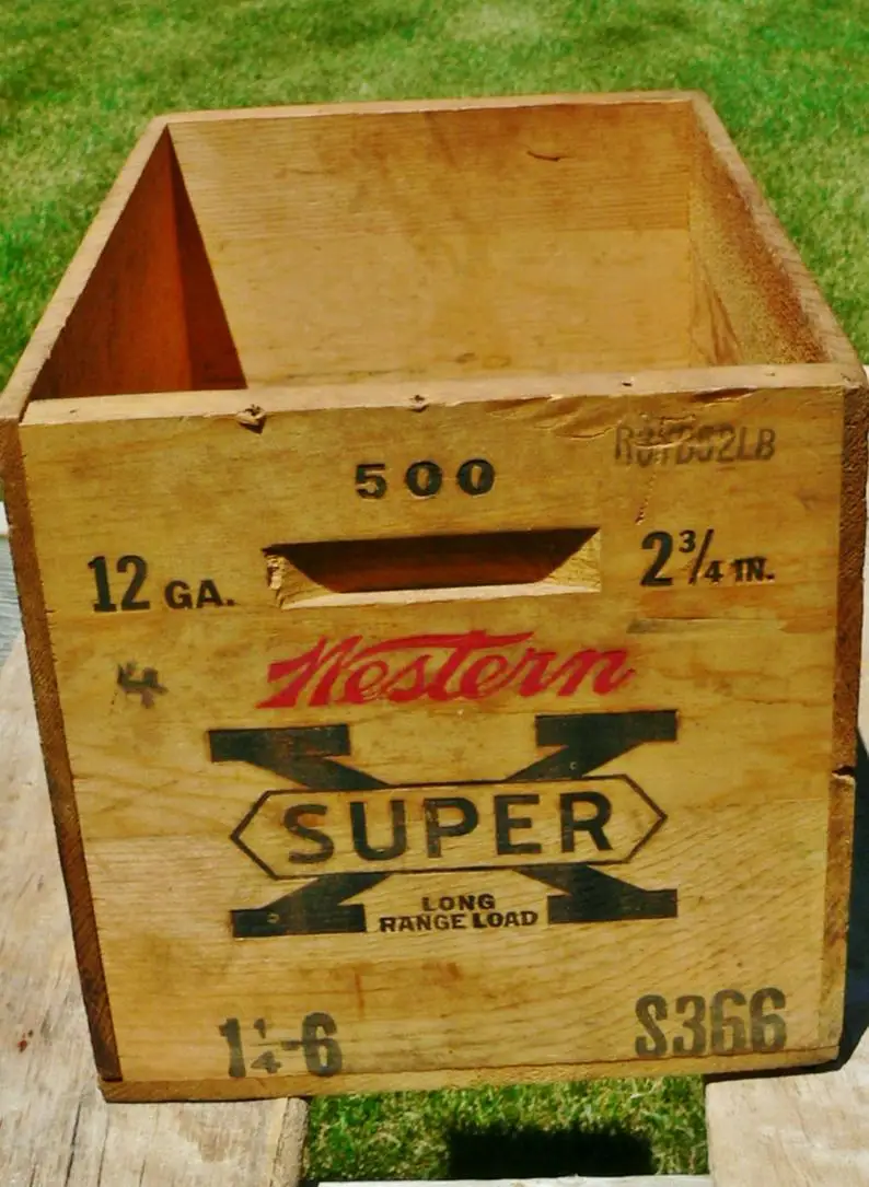 Details about   WESTERN SUPER X AMMUNITION 12ga SHOTGUN SHELL wood wooden crate box shot EMPTY 