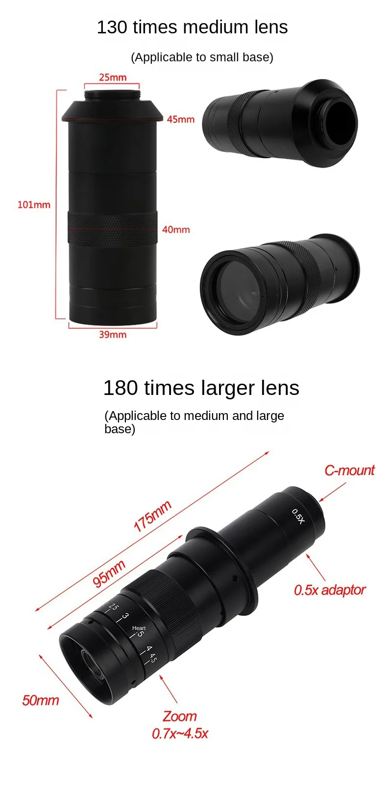 High Precision 150X Microscope with 130X Adjustable Lens
