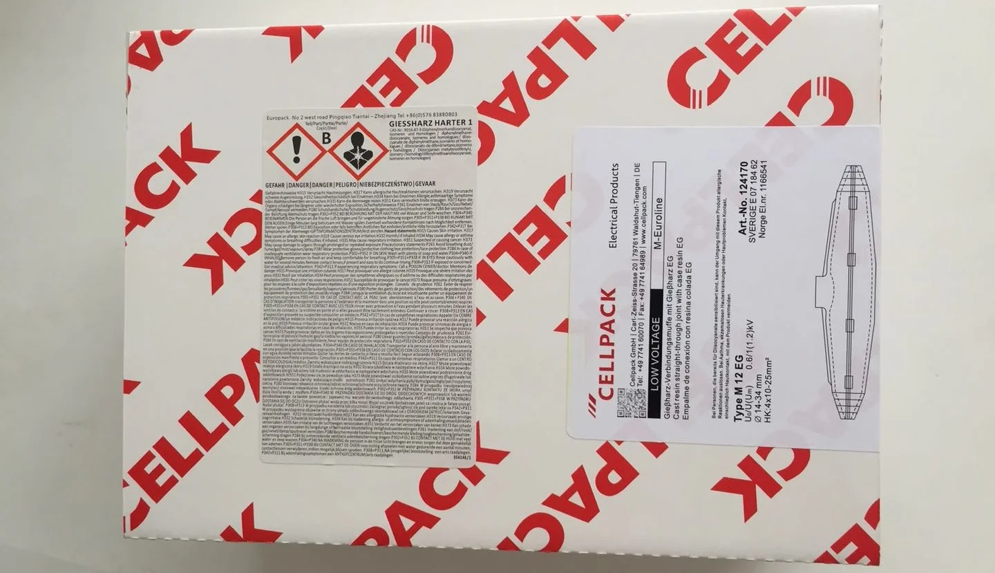 M12 Cellpack Cast Resin Cable Joint Kit Low Voltage Waterproof Straight