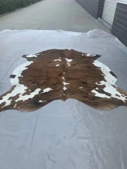 Tricolor Cowhide Rug Natural Large Cowhide Cow Skin Leather Area