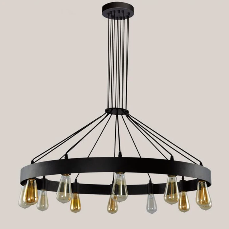 New Industrial Chandelier Hanging Lighting Lamp Candlestickspara Sala Hang lamp Vintage Home Wheel Lamps Loft Dining Room