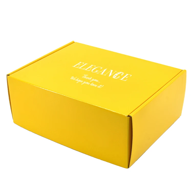 Custom Printing Yellow Box Shipping Boxes Folding Corrugated Gift
