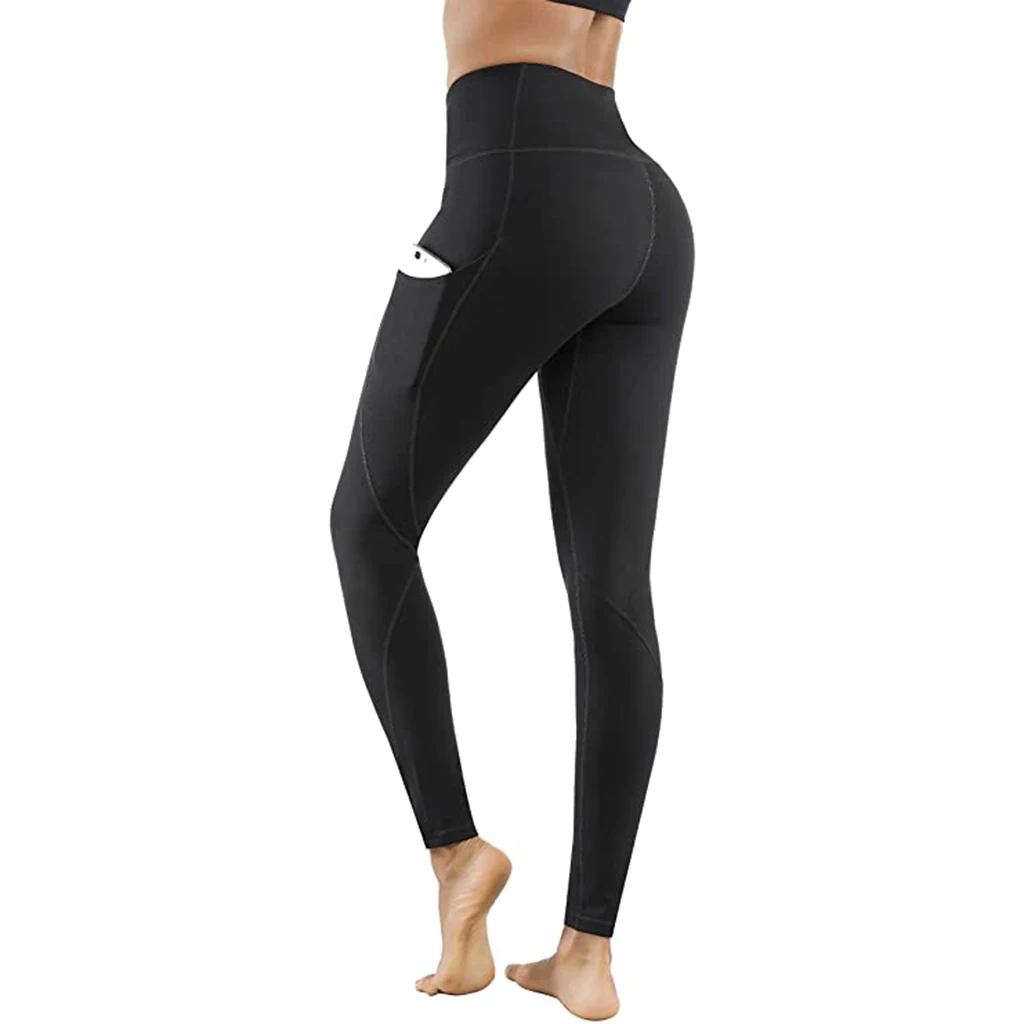 High Waist Yoga Pants With Pockets Tummy Control Leggings Workout 4 Way ...