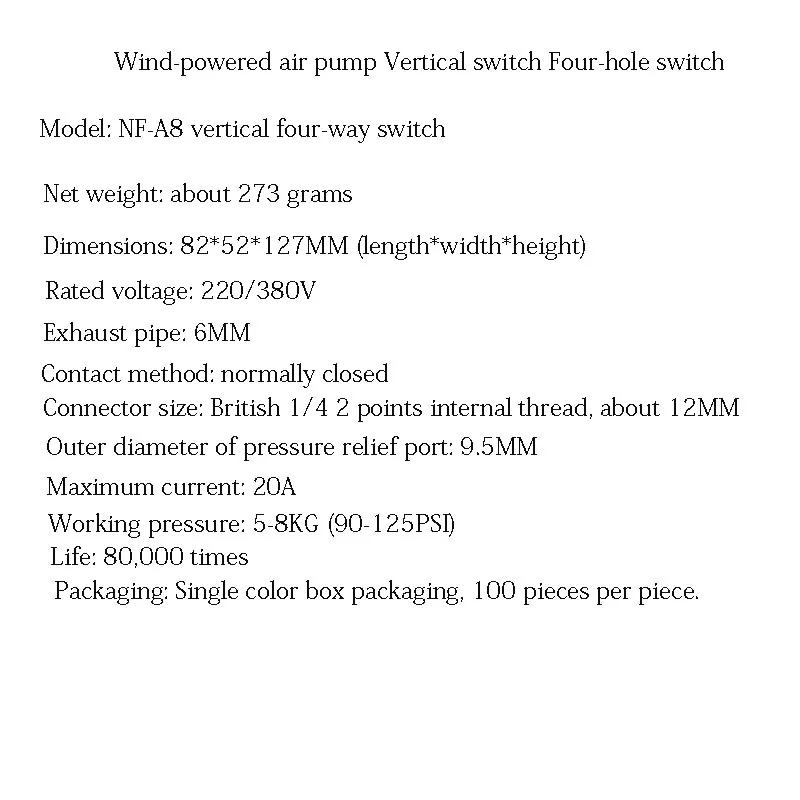 Air Compressor Automatic Air Pressure Switch Air Pump Accessories Nfa8