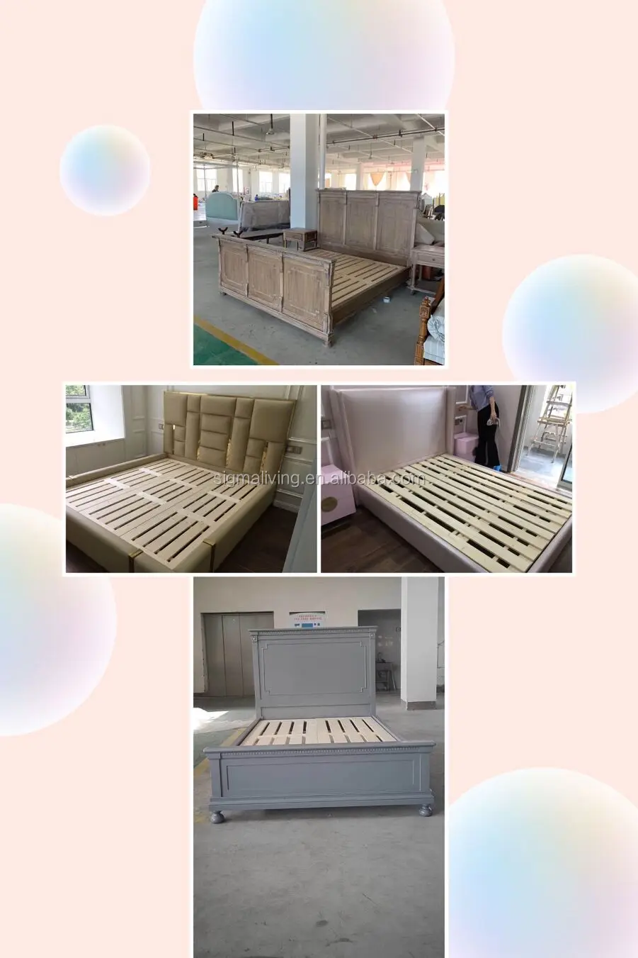 Bedroom big hotel double bed indoor furniture trundle daybed