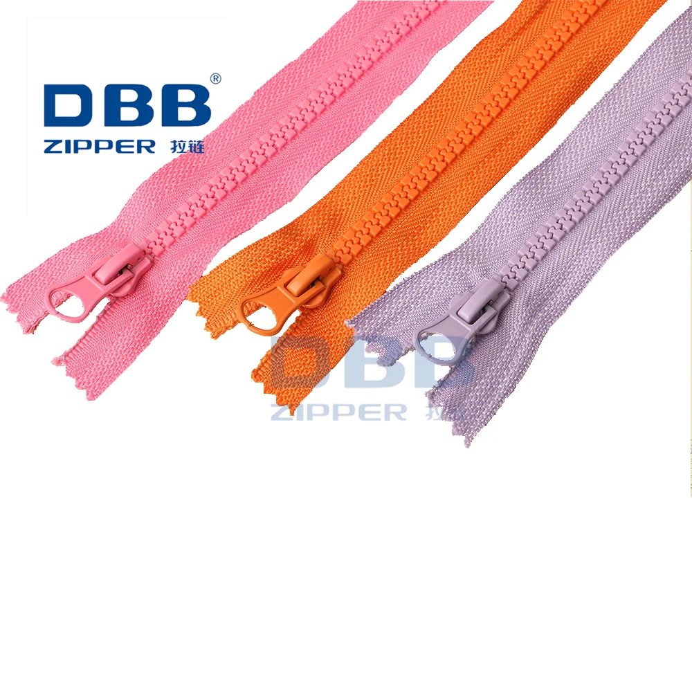 
#3#5#8 wholesale custom colorful Polyester zipper plastic resin close end zipper for Jeans, Bags, Jackets 