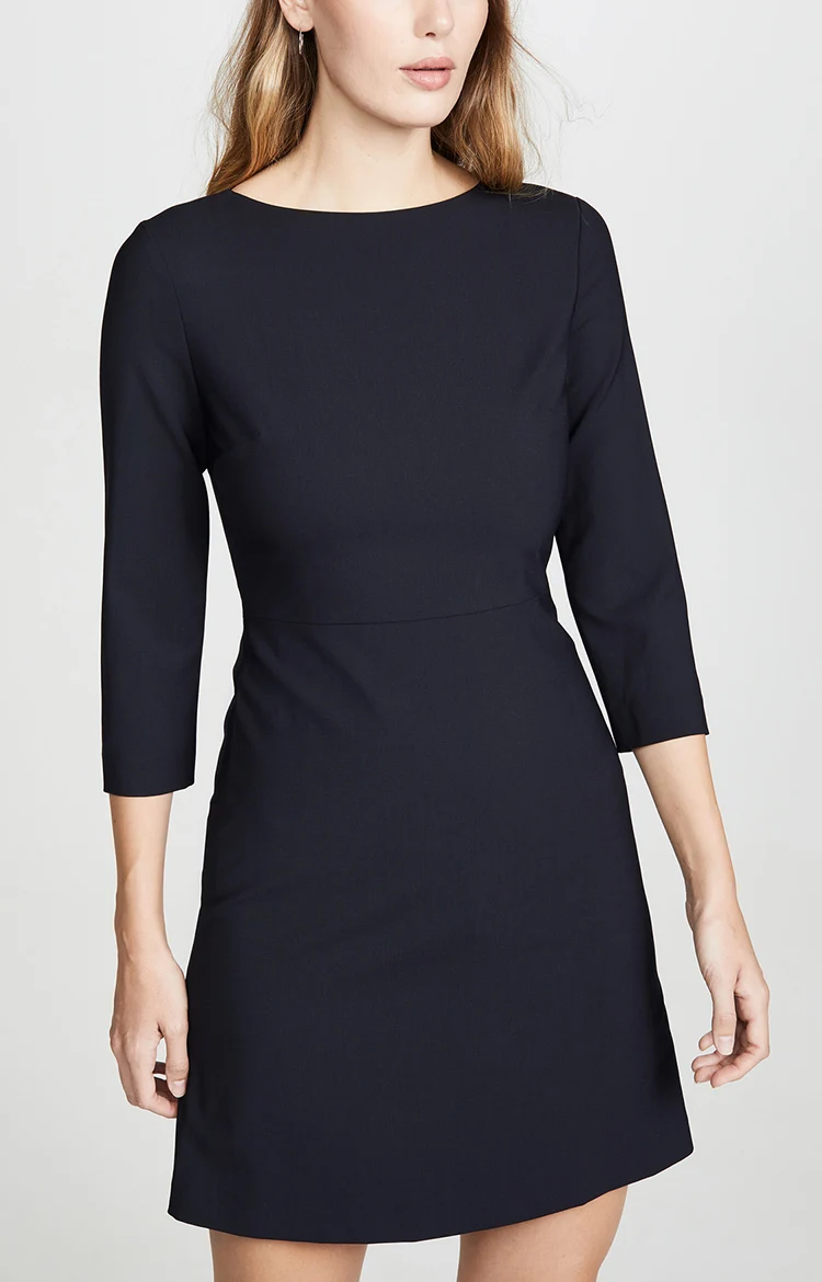 Women clothing black office dresses with long sleeves classic style autumn new arrivals