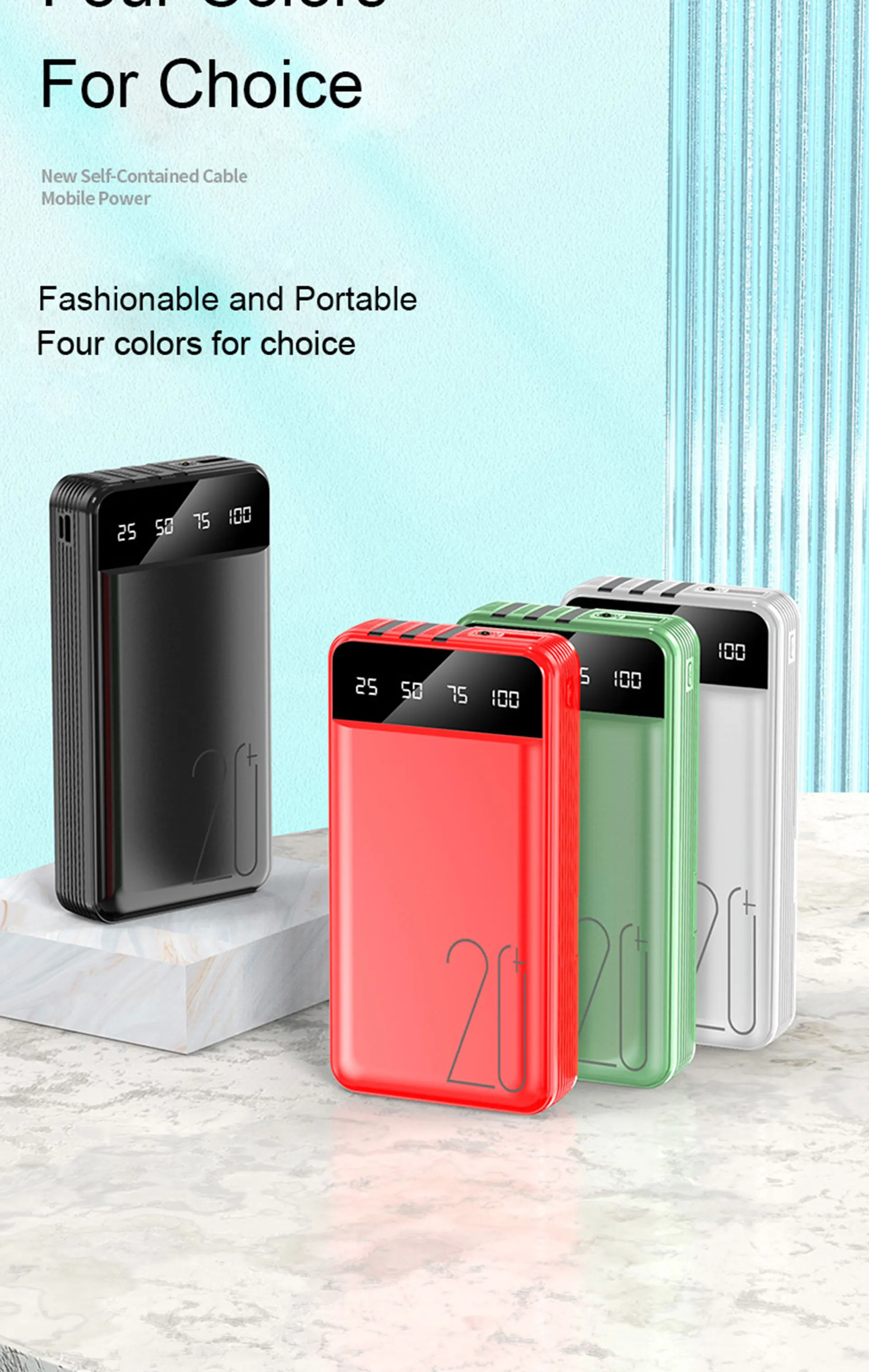 2020 New Factory hot sale fast charging power bank 20000mah emergency powerbank Type-C power banks backup with phone holder - ANKUX.COM