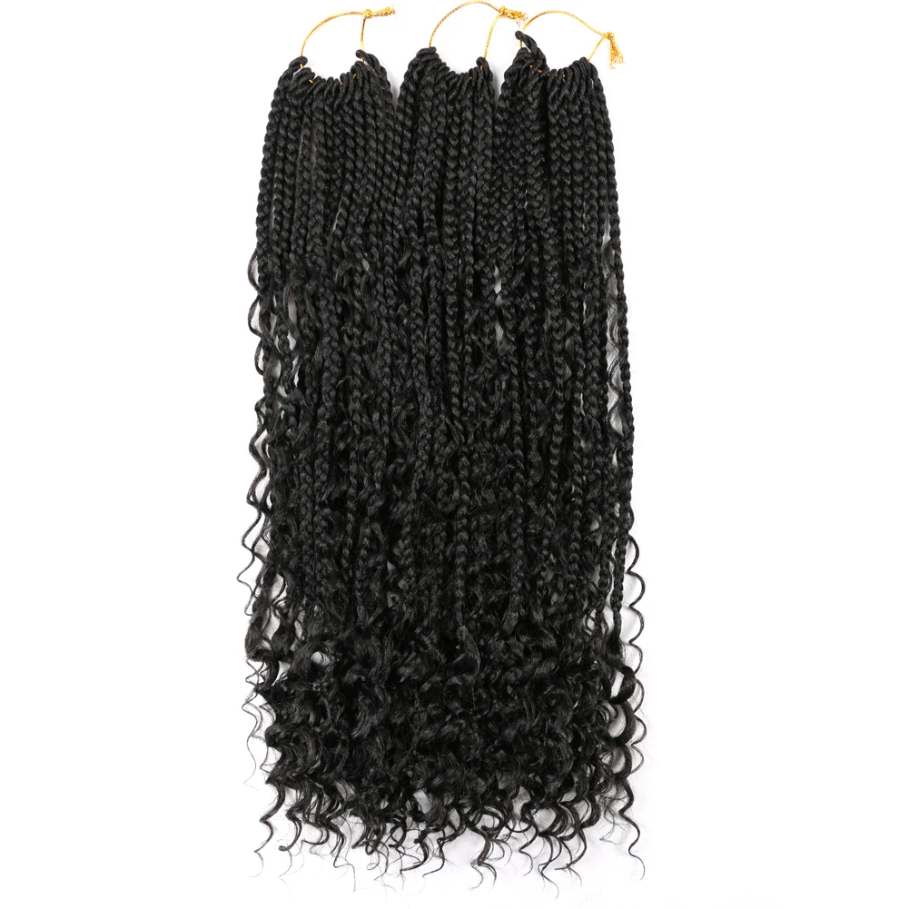 Synthetic Hair Extension 3x Messy Braids 22inch 18strands Black Golden