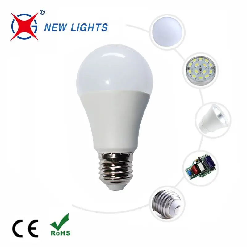 Promotional Price plastic A60 led lamp lights led spot 5w 7W 9w 12w 15w e27 110v 220v led bulb spare parts raw material
