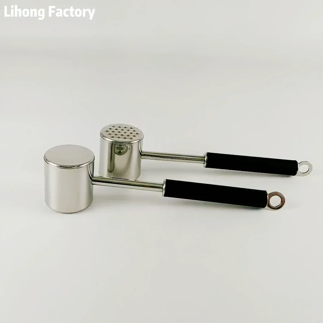 Stainless Steel Dual Sided Tool For Tenderizing Flattening And Pounding