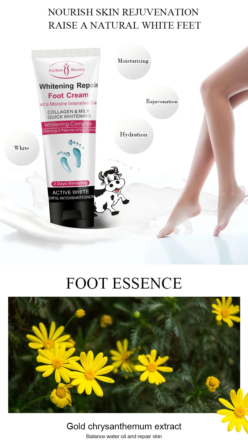 Aichun Beauty Natural Crack Heel Repair Cream Collagen Hydration Milk Dry Dead Removal Whitening Foot Care Cream