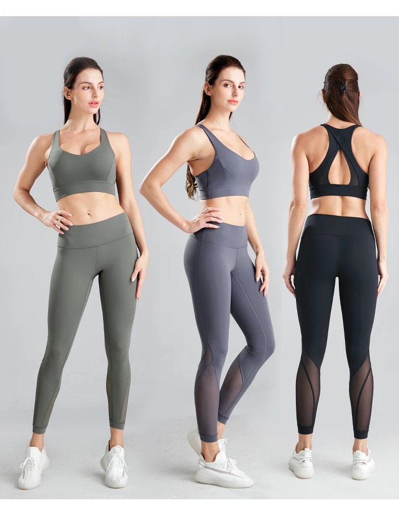 Two Piece Sets Tights Woman Wear Sport Clothing Set Sexy Yoga Leggings
