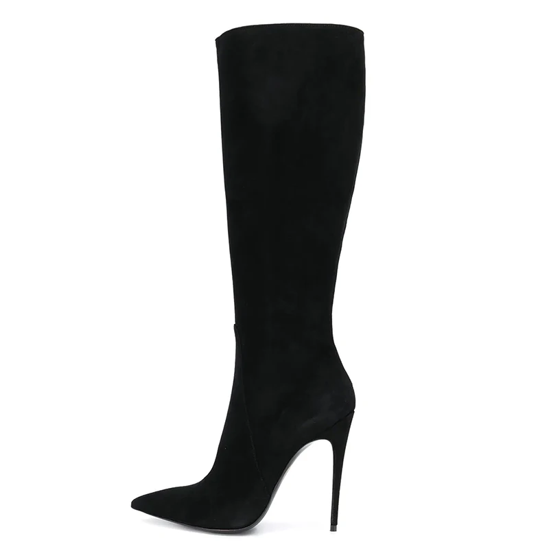pointy knee high boots