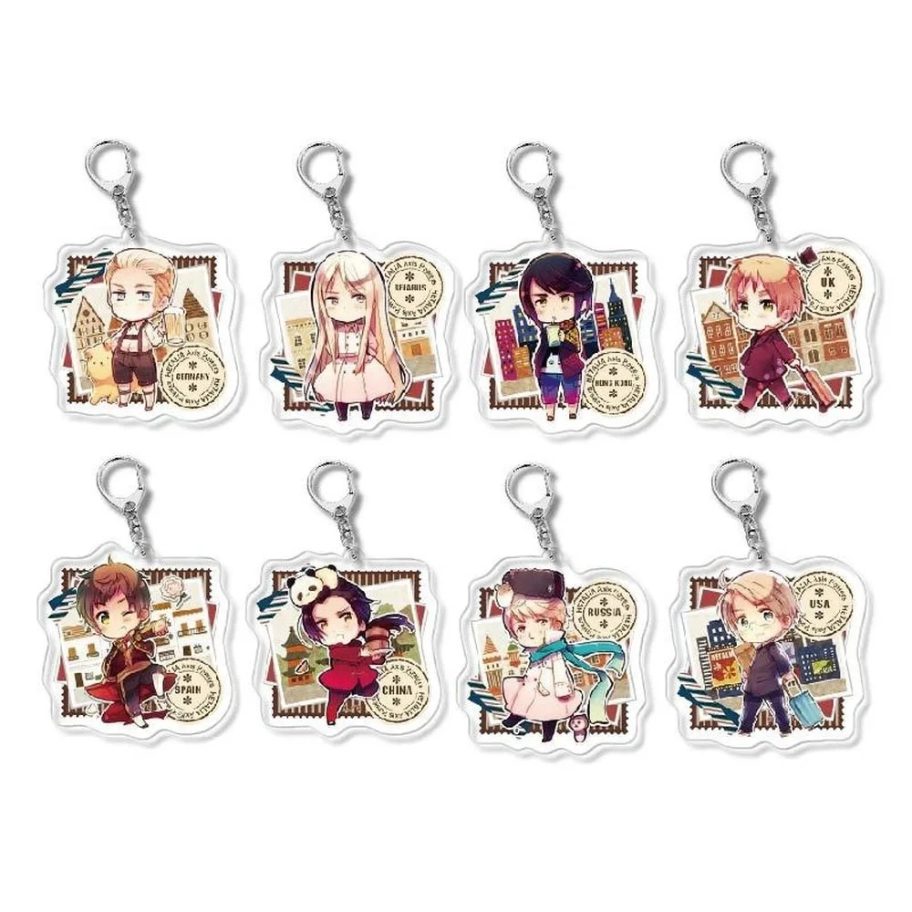 Axis Ios Keychain Fashionable Anime Axis Powers Keychain for Kawaii Decor
