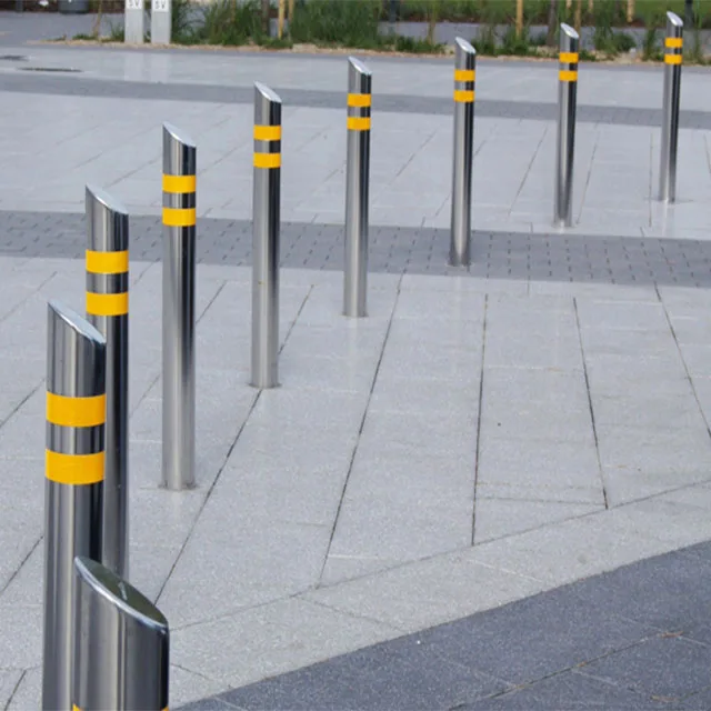 Parking Bollards Customize Height Depth Traffic Post Brushed Surface ...