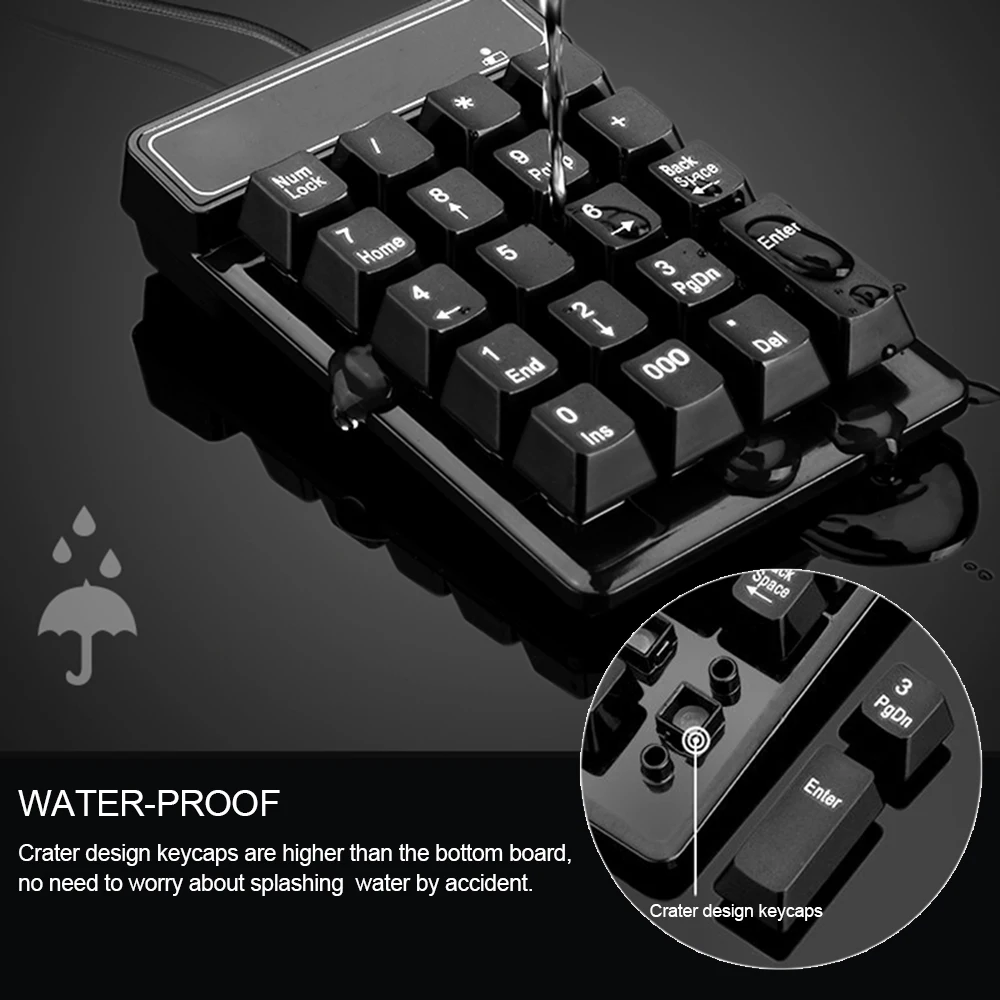 19 Keys USB Mechanical Wire numeric keypad Keyboard Mini number keycaps Numpad Keyboard for Laptop Desktop PC Computer notebook