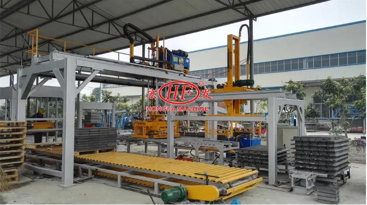 Concrete Block Stacking Machine Automatic Palletizer Brick Making ...