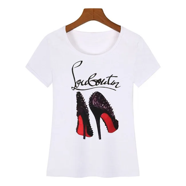 2021 Summer Best Selling T Shirt For Women O Neck High Heels Printed
