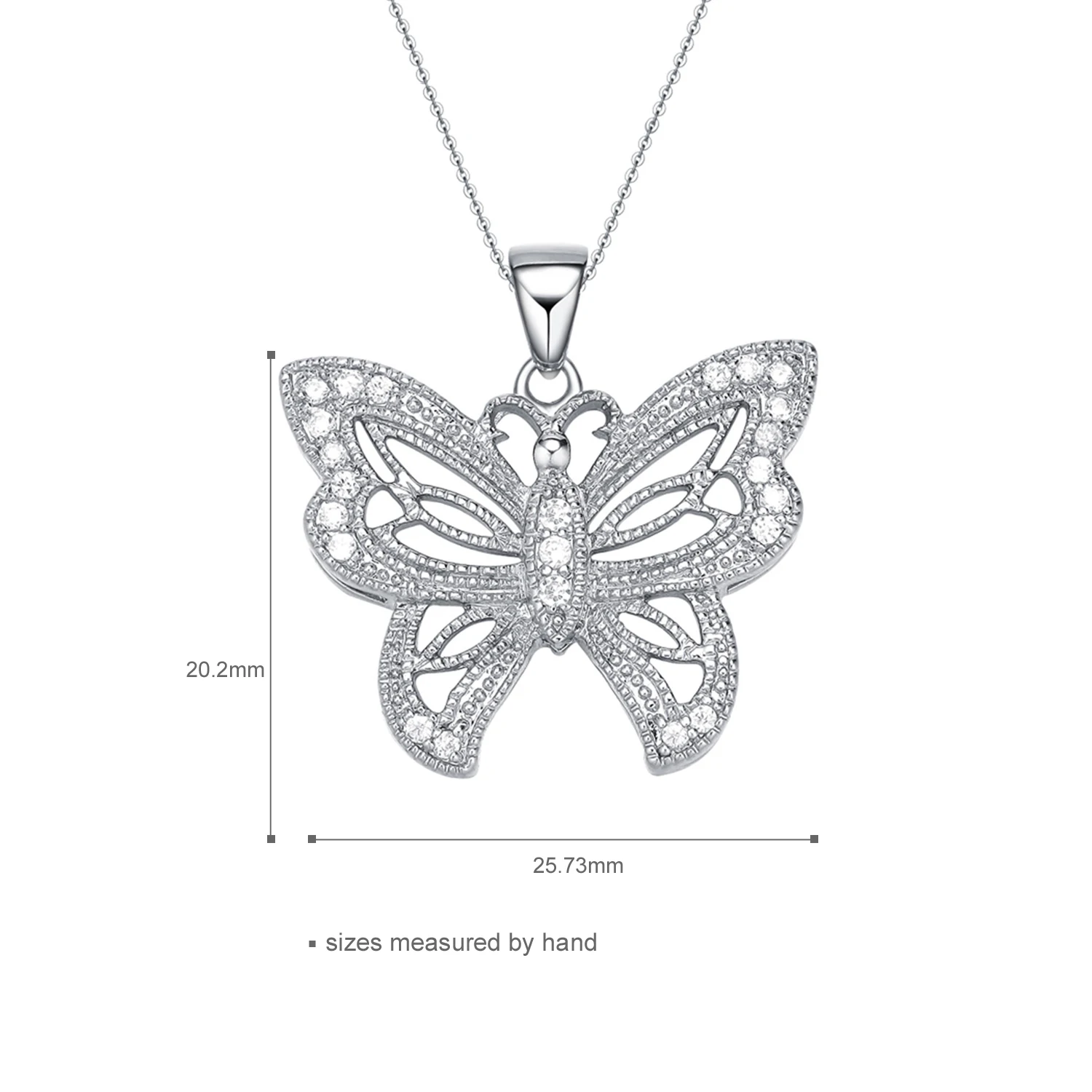 Silver Butterfly Jewelry Beautiful Butterfly Pendant Necklaces For Women Accessories Jewelry(图2)