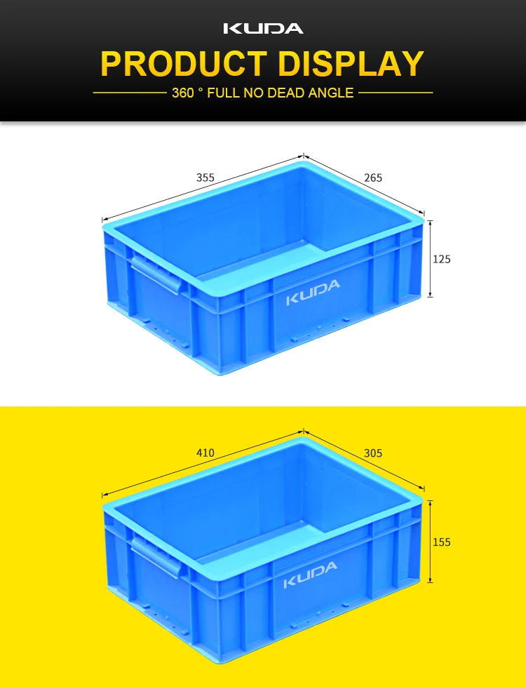 Storage Kuuda KUDA 500-250A-SLZZX Plastic Turnover Box Heavy Duty Stackable Storage ...