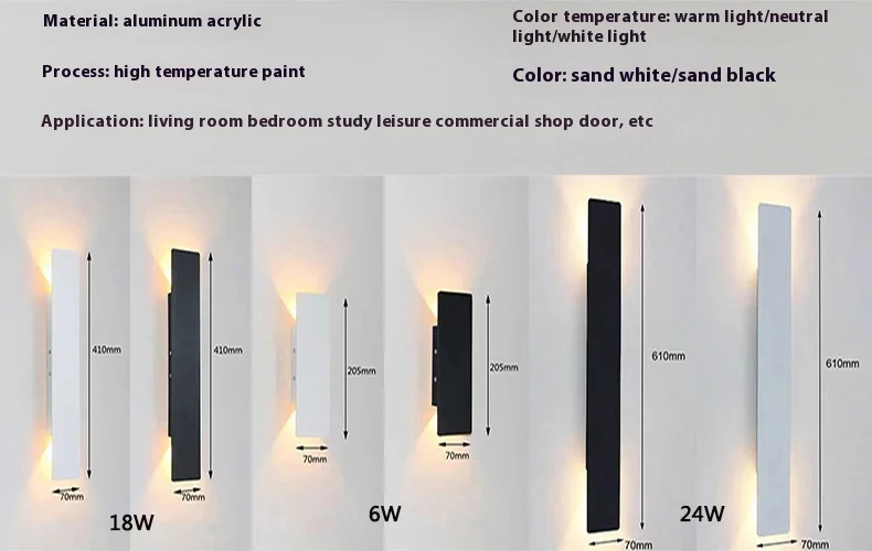 product long strip wall light simple corridor staircase pillar light background wall decoration outdoor wall lamp ip65 water proof-7