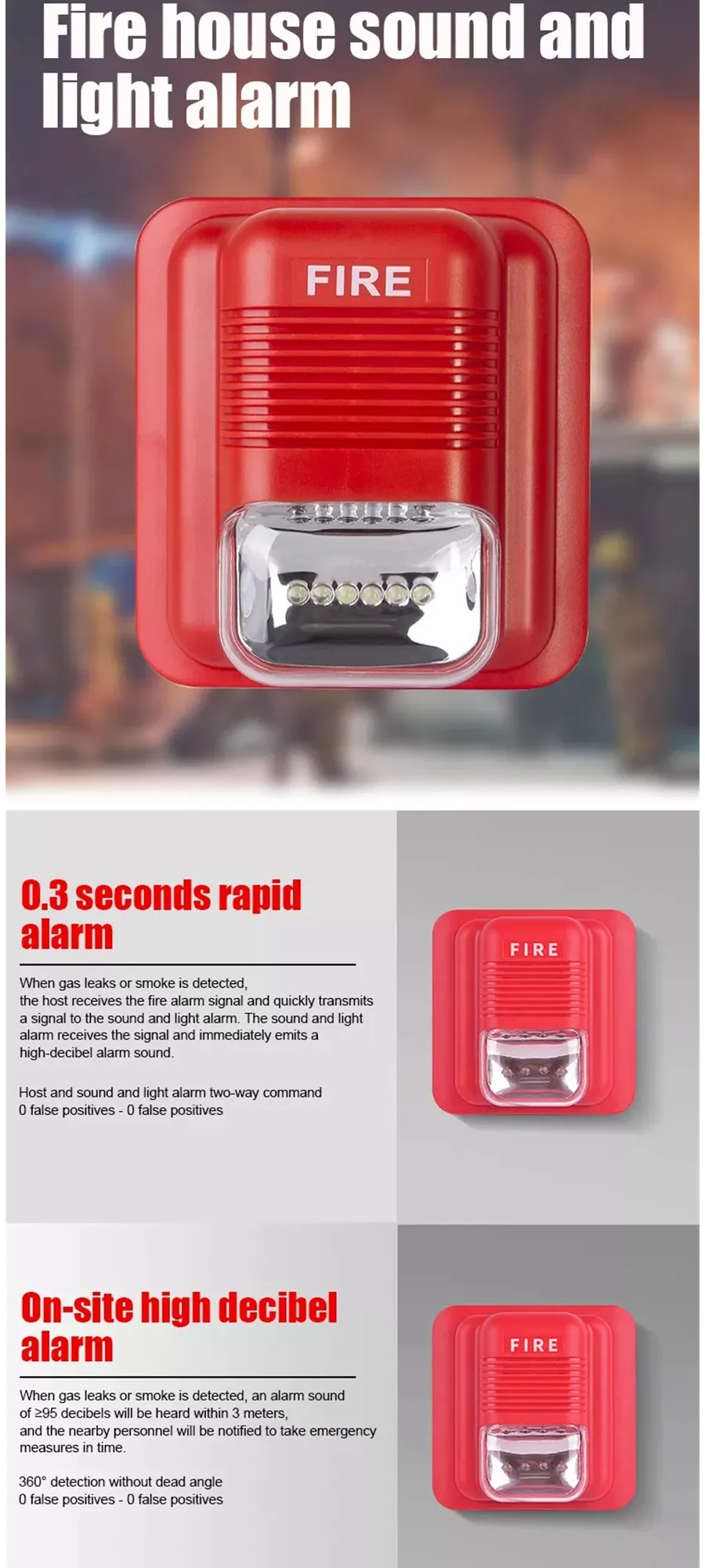 Piezo Alarm Siren 12v Flash Wired Sound Light Siren Alarm Strobe Siren