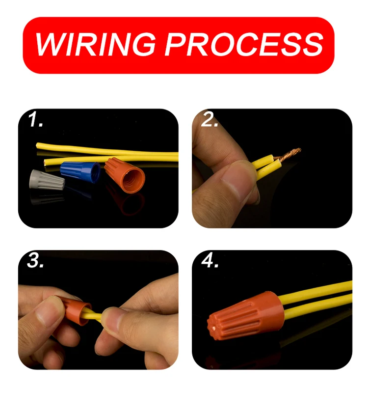 Wiring crimping hat screw rotating terminal spring type closed terminal Twist Nut Connector Terminals hat Rotating screw hat