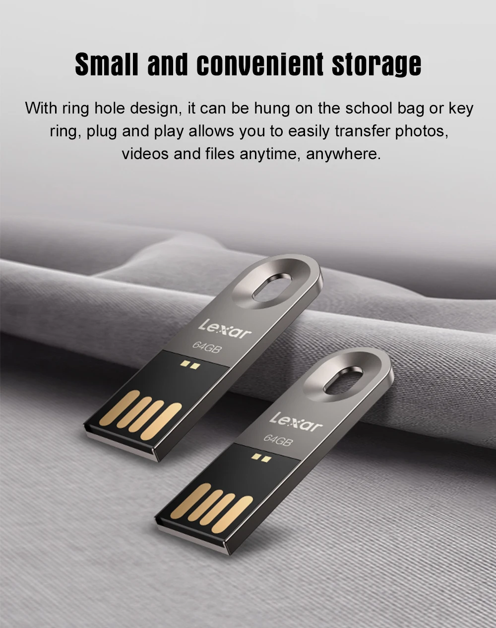 Lexar Metal Pendrive 64GB 32GB 16GB High Speed Flash Disk USB 2.0 Memory Stick Grey Mini Portable U Disk For Computer - ANKUX.COM
